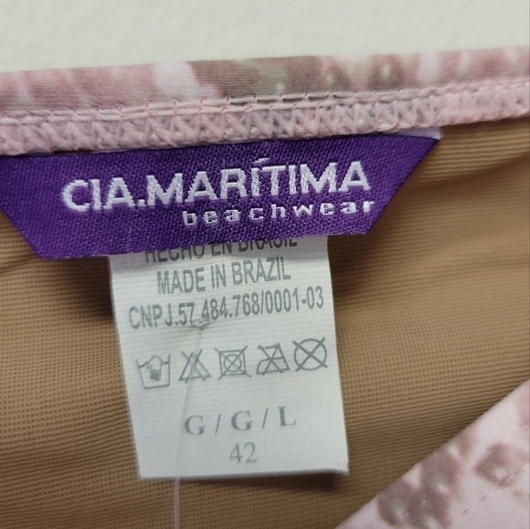 Cia maritima pink snake print Tanga bikini bottom L - Picture 3 of 7